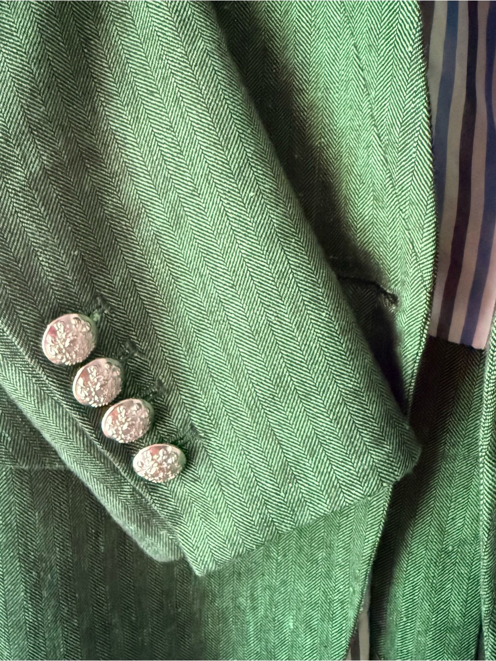 Veronica Beard Farley Linen Blend Dickey Jacket in Green - Picture 4 of 12